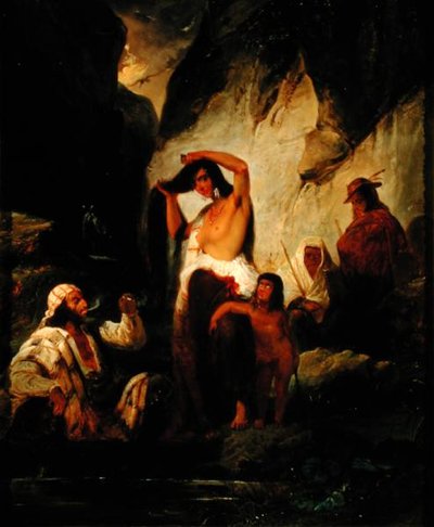The Halt of the Gypsies in the Ronda Mountains, 1832 by Pierre Jules Jollivet